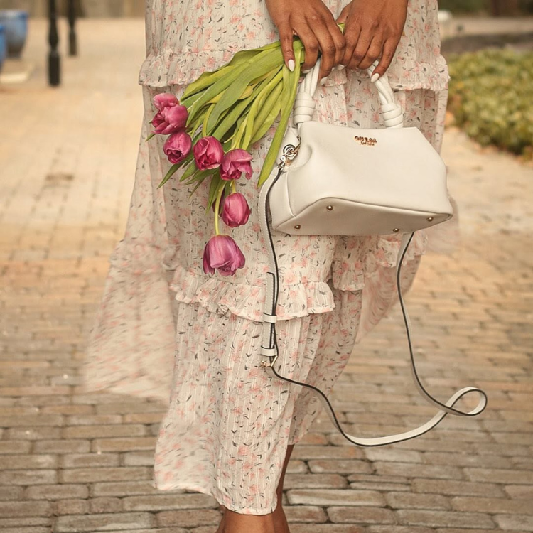 Macy's dress and purse